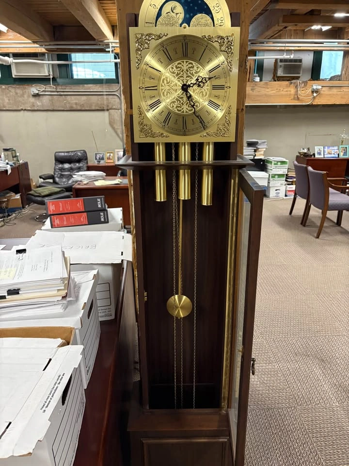 Vintage 3-Weight Grandfather Clock with Moon Phase - photo 3