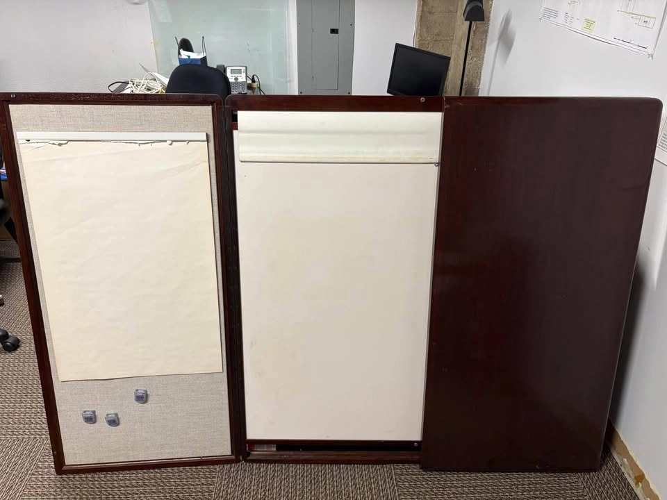 Cherry Wood Whiteboard Presentation Cabinet - Egan Visual 48" - photo 2