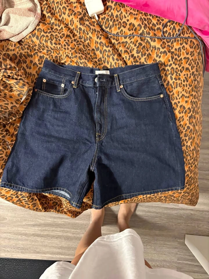 Cos dark denim high waisted jeans