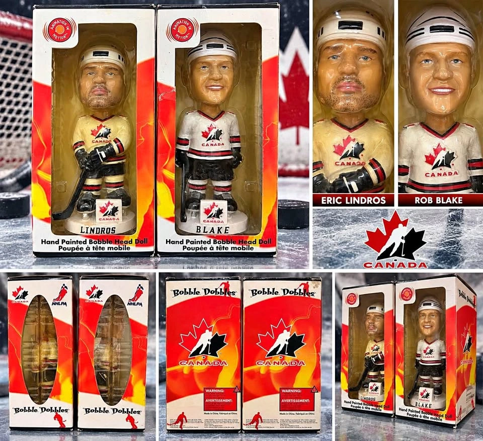 Vintage 2002 Team Canada Bobblehead Pair – Lindros & Rob Blake