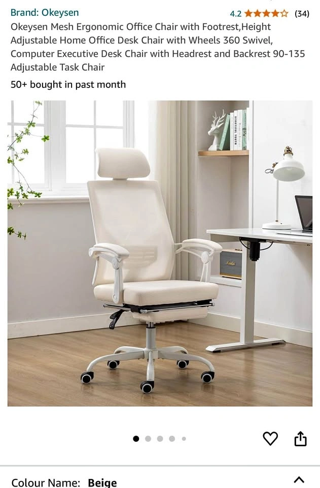 Okeysen Mesh Ergonomic Office Chair with Footrest