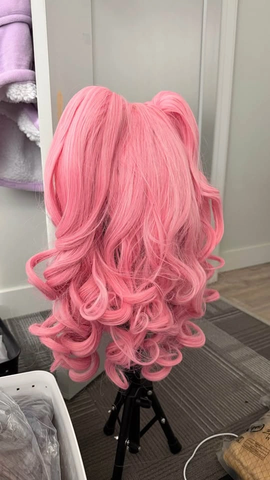 Pink Lolita wig with removable pigtails- New - photo 2