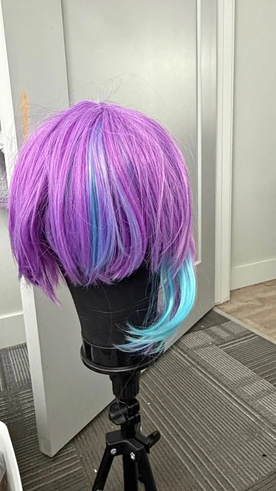 Rui cosplay short purple anime wig