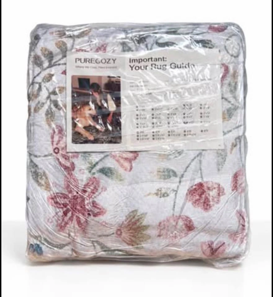 PURECOZY 8x10 Floral Area Rug – Brand New Sealed – $75 - photo 3
