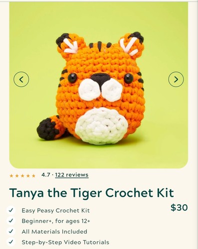NEW The Woobles Tiger Learn to Crochet Kit, Intermediate - photo 4