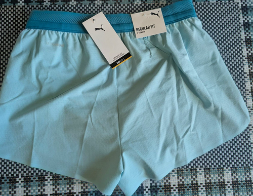 PUMA Women’s Light Blue Mesh Athletic Shorts Pockets size: small - photo 2