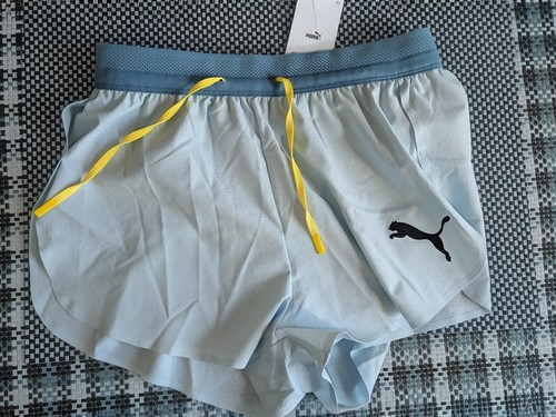 PUMA Women’s Light Blue Mesh Athletic Shorts Pockets size: small - photo 3