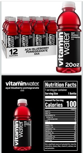 Vitaminwater XXX Acai Blueberry Pomegranate 20 oz, 48 pack!