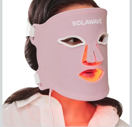 NEW SOLAWAVE Wrinkle Retreat Face Mask Infrared light pink