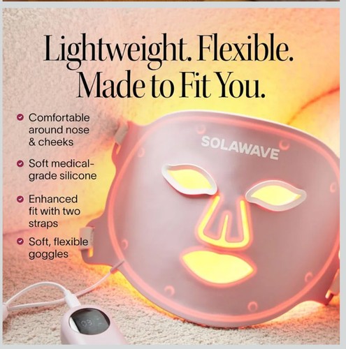 NEW SOLAWAVE Wrinkle Retreat Face Mask Infrared light pink - photo 3