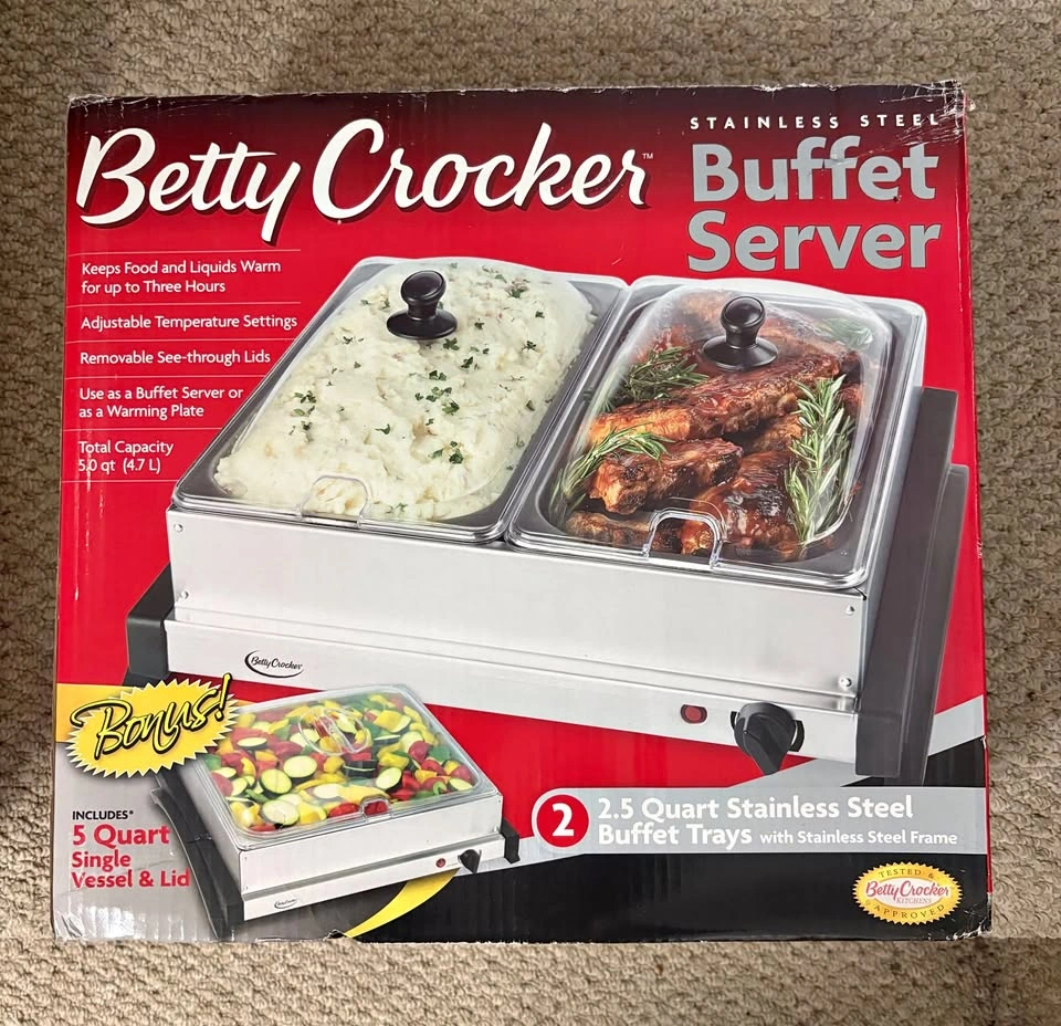 Betty Crocker Stainless Steel Buffet Server – Brand New in Box