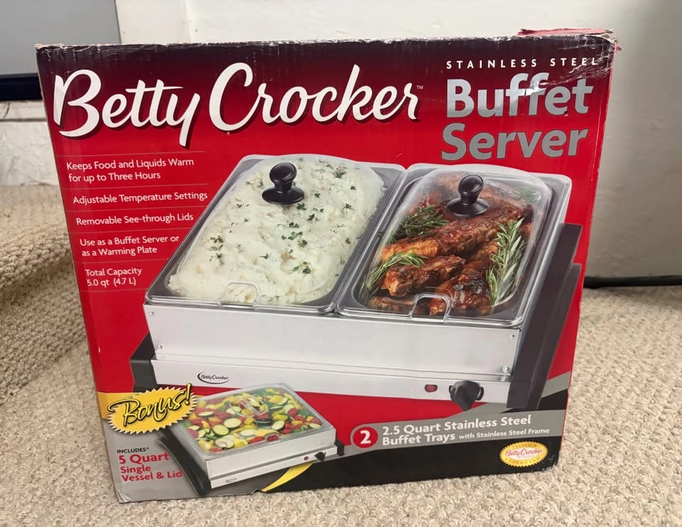 Betty Crocker Stainless Steel Buffet Server – Brand New in Box - photo 2