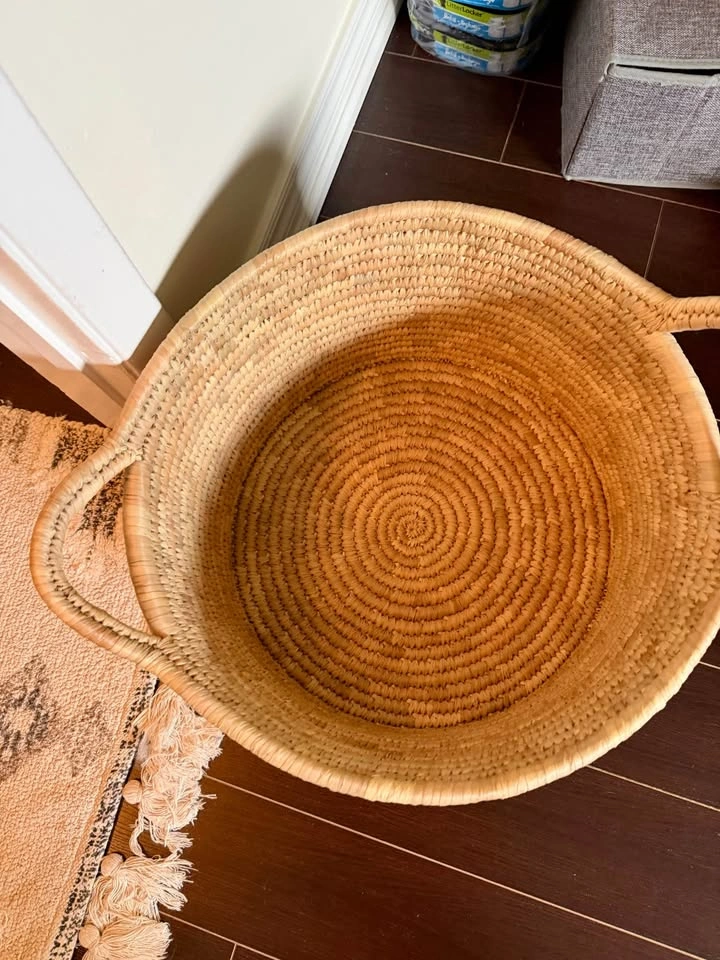 Handwoven Seagrass Storage Basket with Handles - photo 2