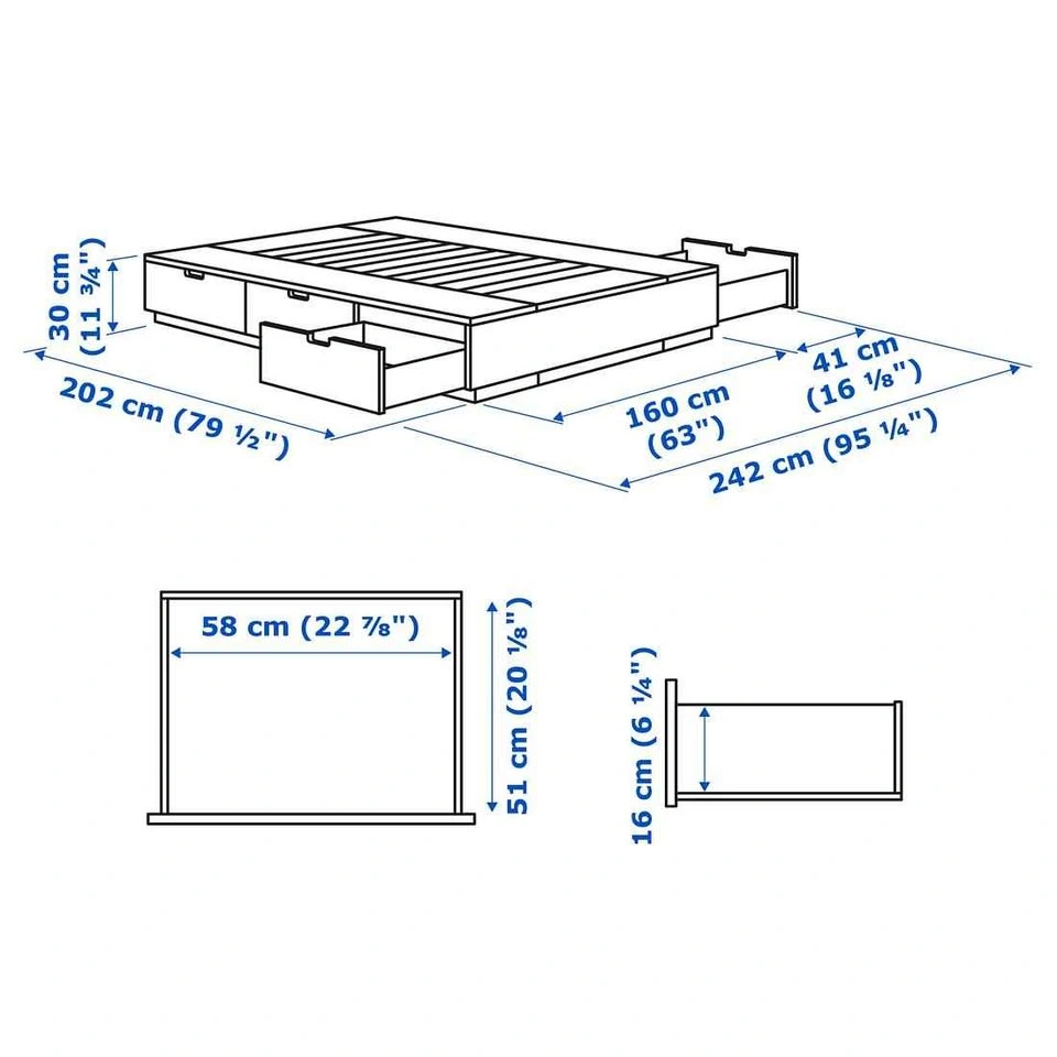NORDLI Bed frame with storage (IKEA) - photo 4