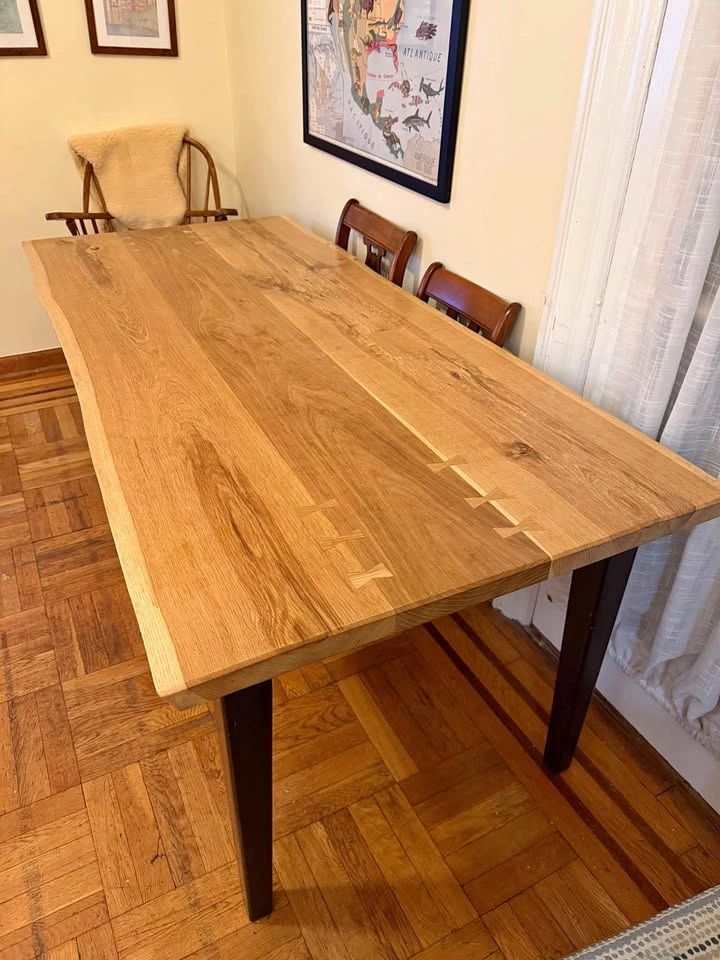 Live Edge Oak Dining Table with Butterfly Joinery