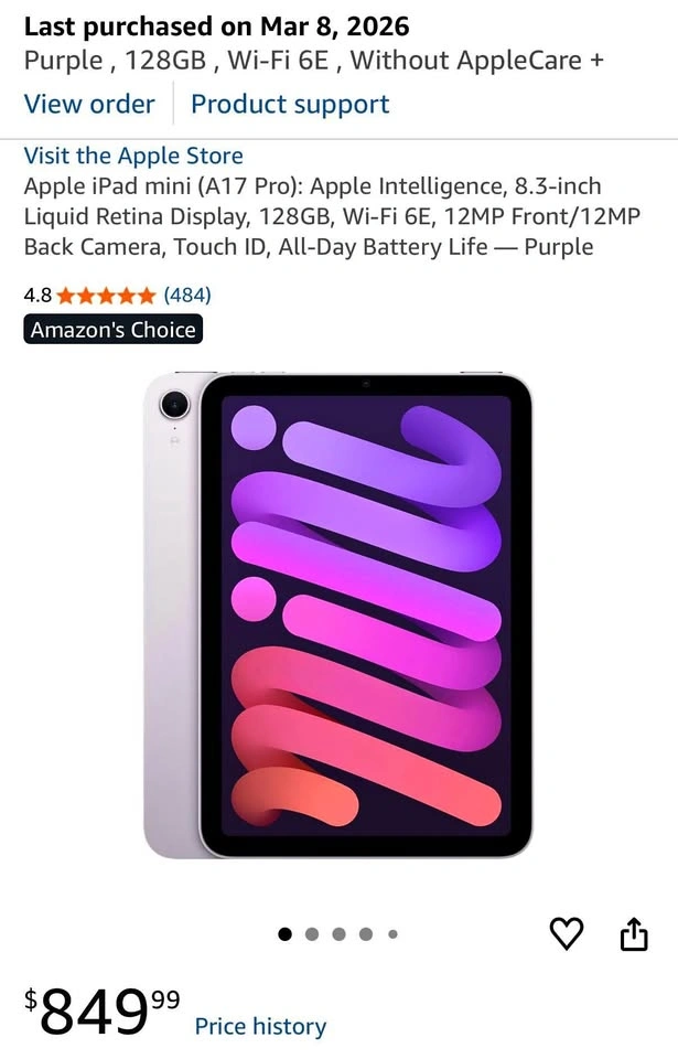 iPad Mini (A17 Pro) 128GB - purple + Accessories