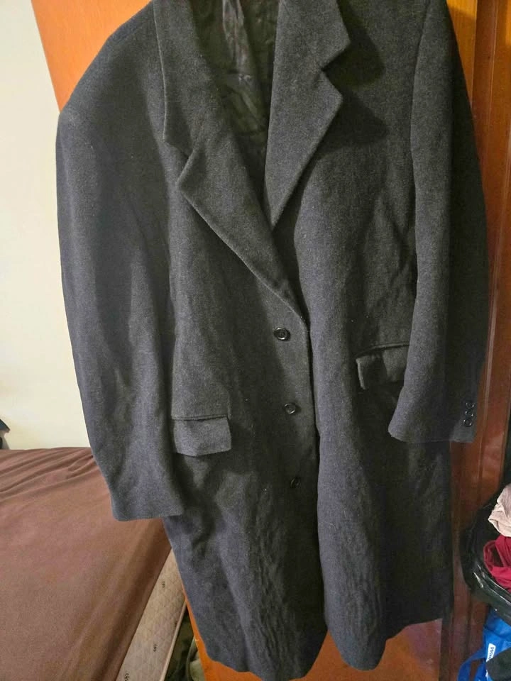 Moores Charcoal Grey Long Winter Wool Coat Size Large