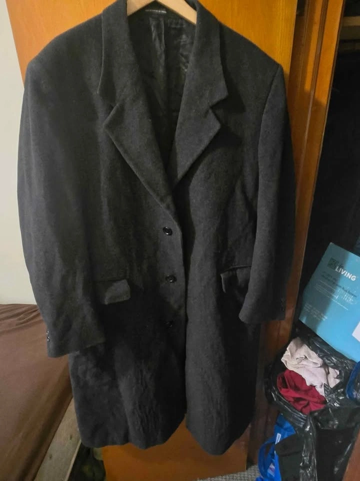 Moores Charcoal Grey Long Winter Wool Coat Size Large - photo 3