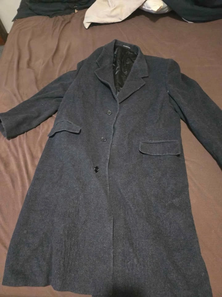 Moores Charcoal Grey Long Winter Wool Coat Size Large - photo 4