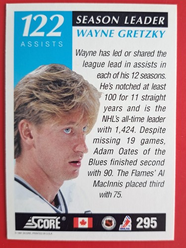 1991-92 Score Wayne Gretzky LA Kings Card #295 - photo 2