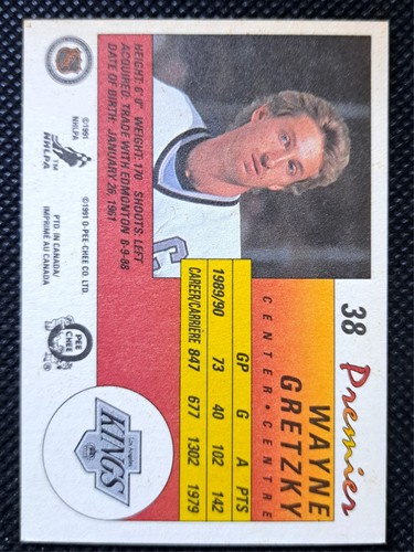 1990-91 O-Pee-Chee Premier Wayne Gretzky Card #38 - photo 2