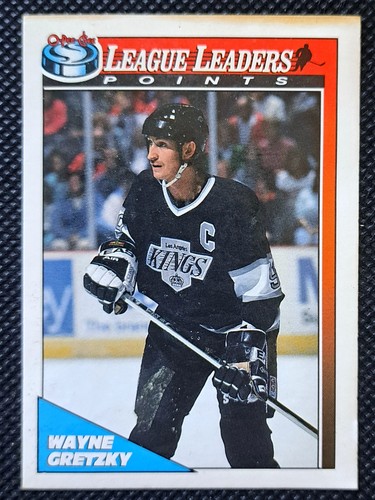1991 O-Pee-Chee Wayne Gretzky League Leaders Points Card #257