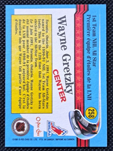 1991 O-Pee-Chee All Star Wayne Gretzky Los Angeles Kings Card #2 - photo 2