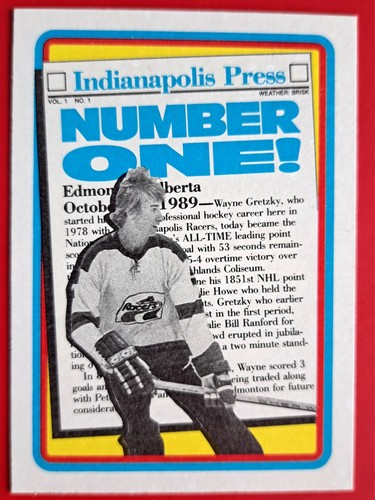 1990-91 Topps Wayne Gretzky Indianapolis Racers Card #1