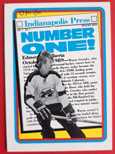 1990-91 O-Pee-Chee Wayne Gretzky Indianapolis Racers Card #1