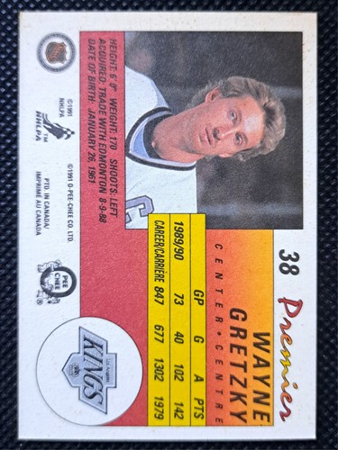 1990-91 O-Pee-Chee Premier Wayne Gretzky Card #38 - photo 2