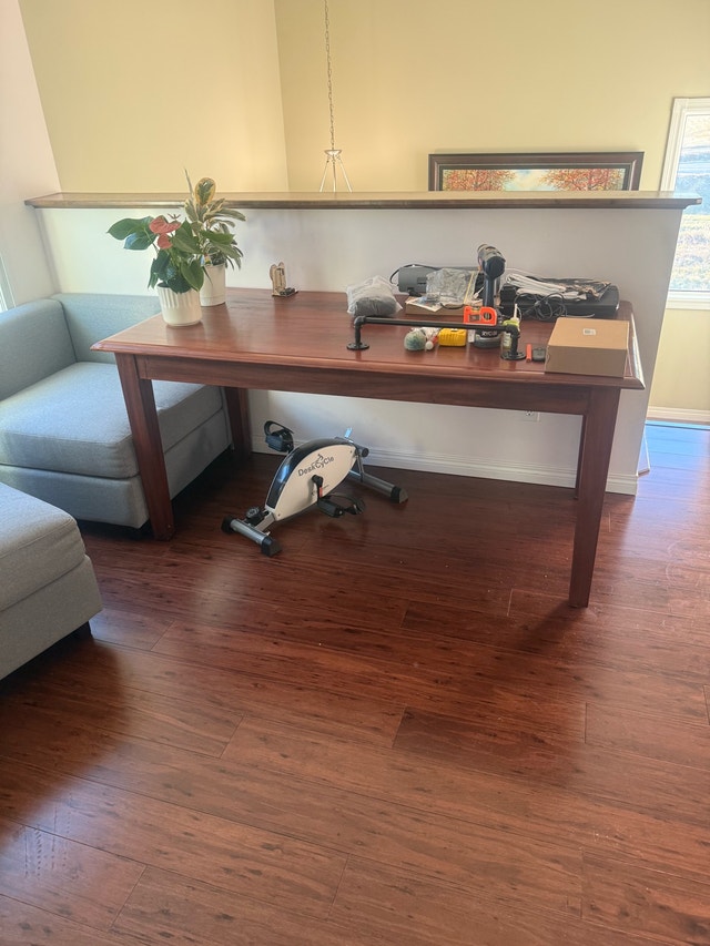 Solid wooden table with 3 chairs