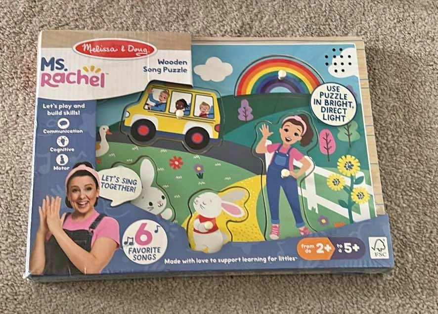 NEW Melissa & Doug® Ms. Rachel™ Wooden Song Peg Puzzle