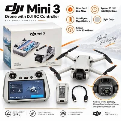 DJI Mini 3 Drone with DJI RC - Like New