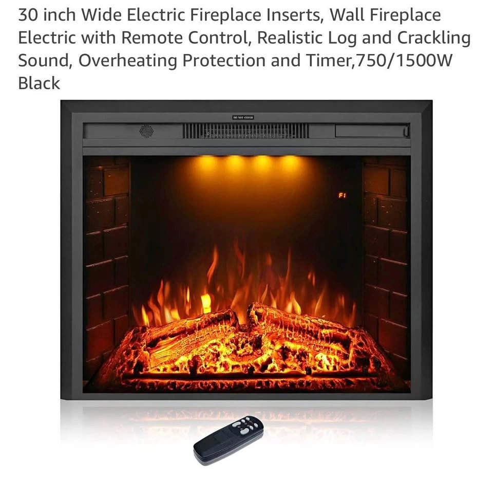 In wall electric fireplace