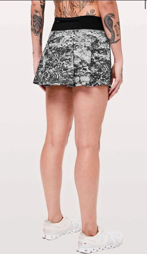 Lululemon Pace Rival Skirt Regular Masked Lace Starlight Black S