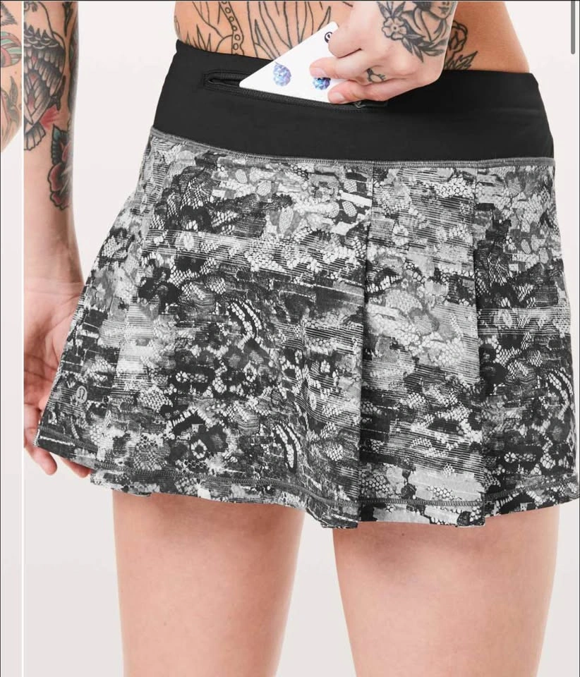 Lululemon Pace Rival Skirt Regular Masked Lace Starlight Black S - photo 2