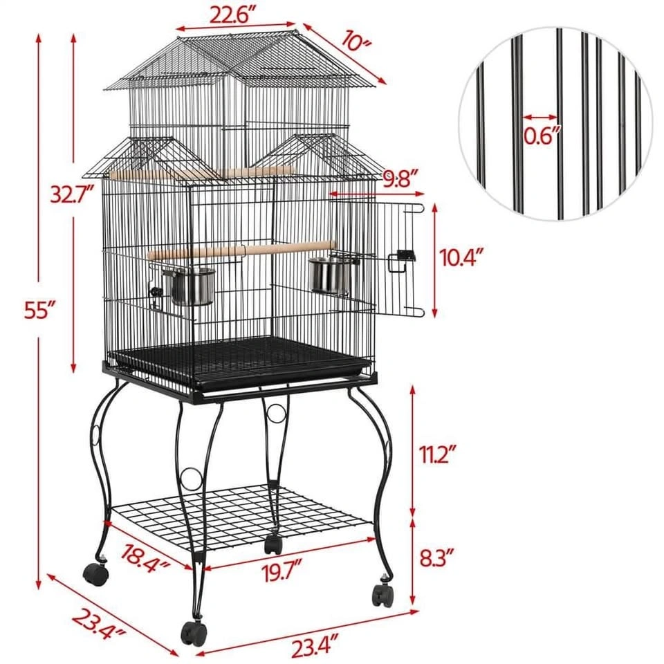 New 55" Rolling Bird Cage (original price: $145) - photo 2