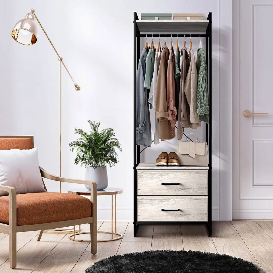 New Clothing Rack with Fabric Drawers - Tall Storage Organizer