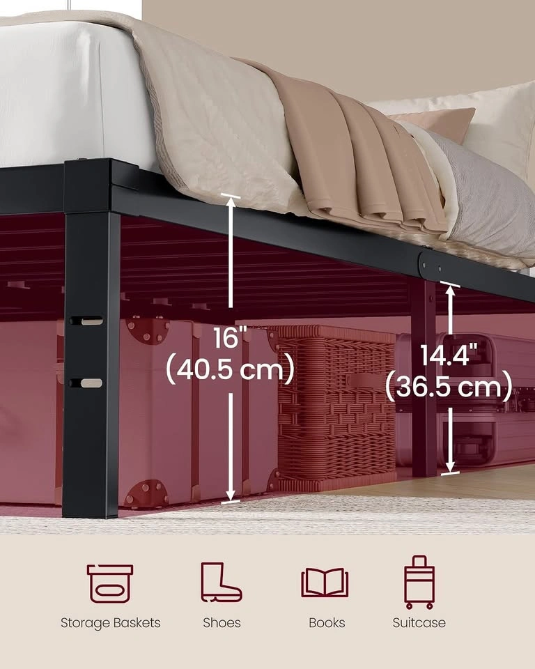 New 14"-16"-18" Queen metal bed Frame black heavy duty - photo 2