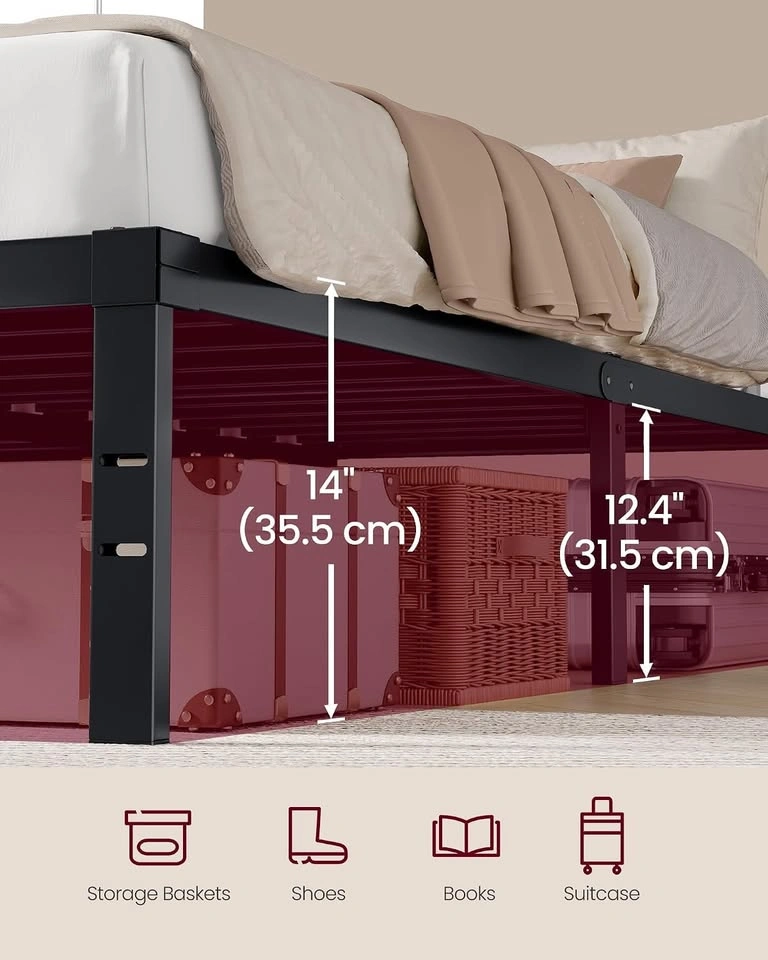 New 14"-16"-18" Queen metal bed Frame black heavy duty - photo 3