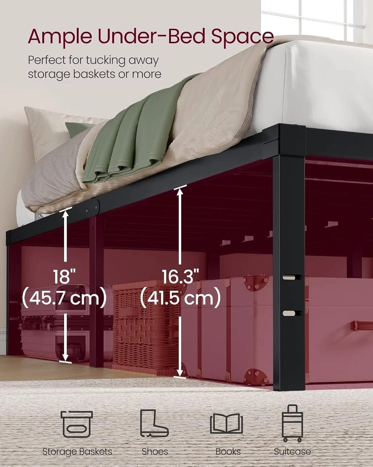 New 14"-16"-18" Queen metal bed Frame black heavy duty - photo 4
