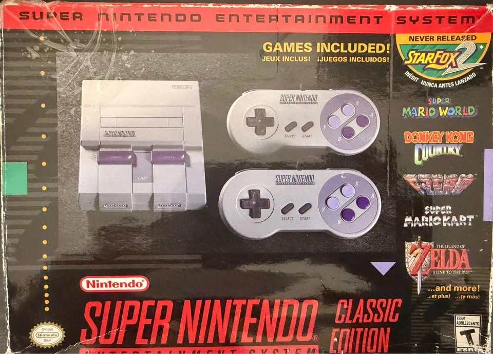 Nintendo SNES Classic Edition Mini Console 2 Controllers Box - photo 4