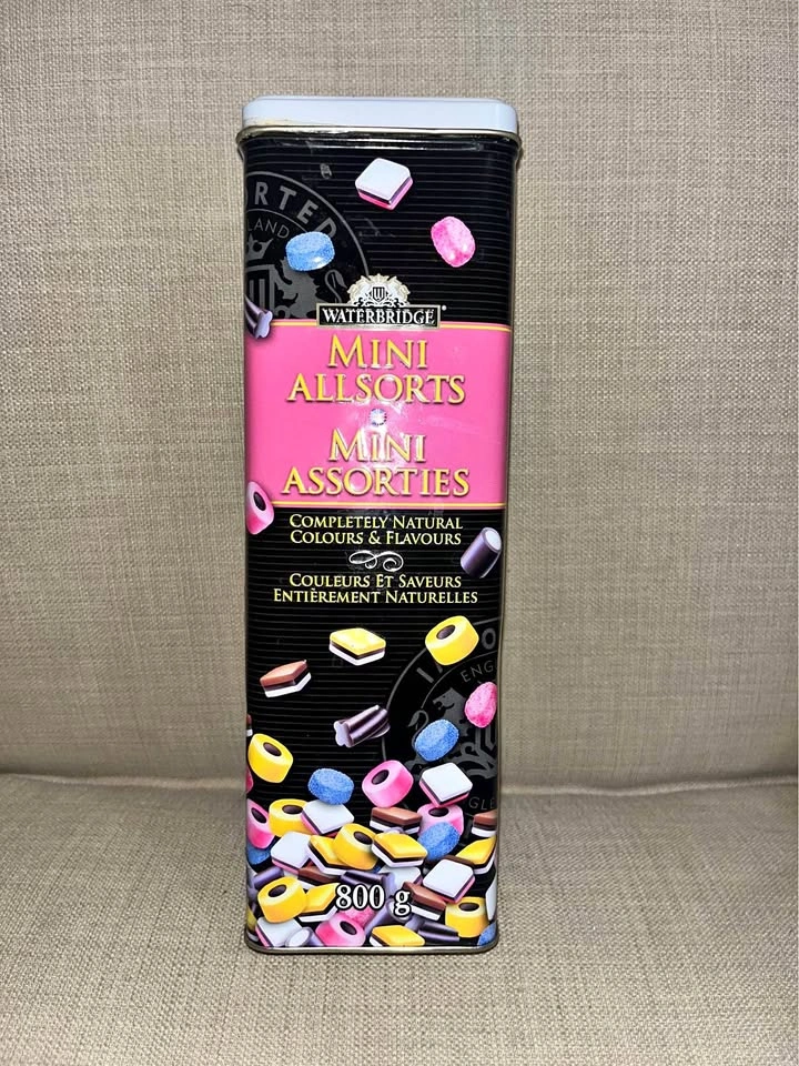 WaterBridge Mini Liquorice Allsorts Empty Metal Tin
