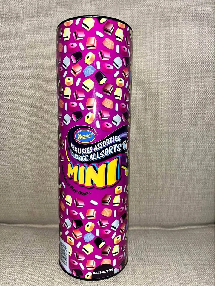 Vintage BEACON Licorice Allsorts Candy Display Tin