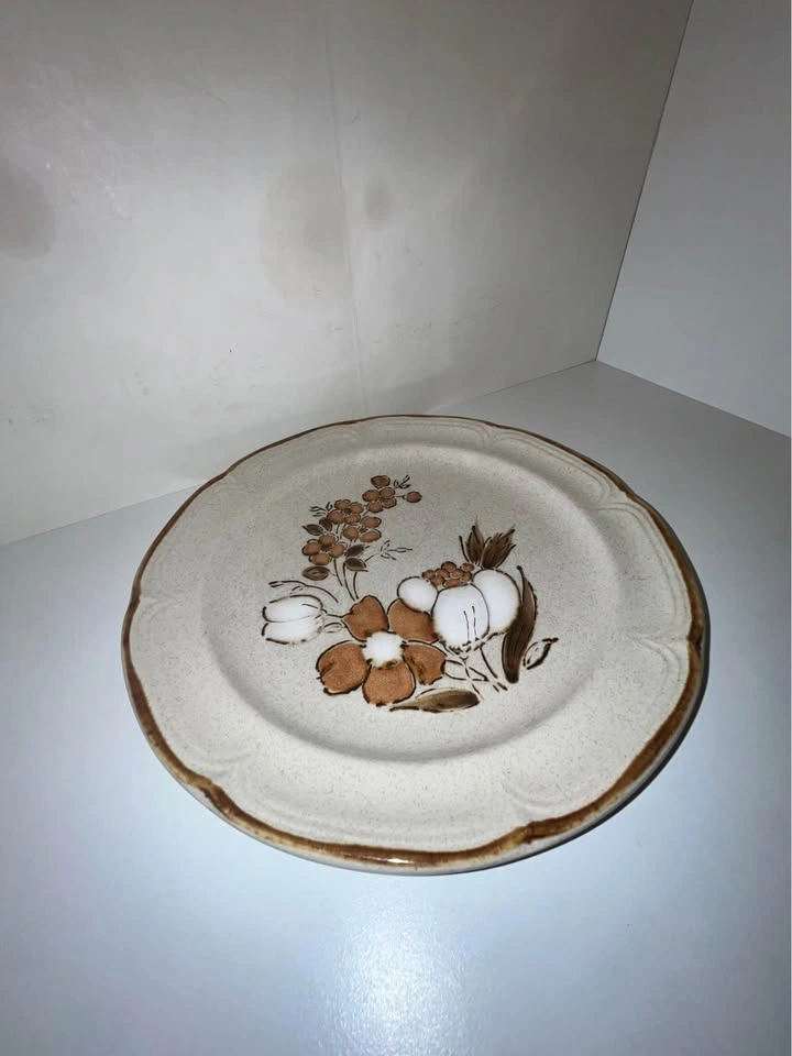 VTG 1970s Japanese Hand Painted Stoneware Dinner Plate - photo 2