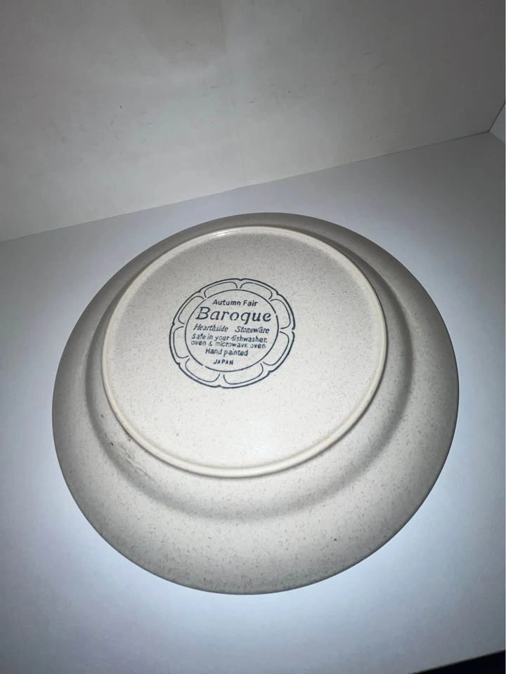 VTG 1970s Japanese Hand Painted Stoneware Dinner Plate - photo 3