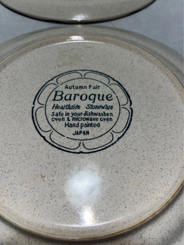 VTG 1970s Japanese Hand Painted Stoneware Dinner Plate - photo 4