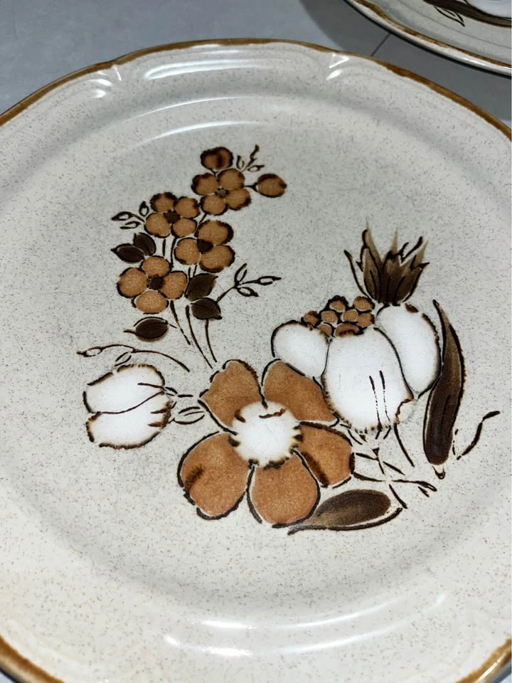 VTG 1970s Japanese Hand Painted Stoneware Dinner Plate - photo 5