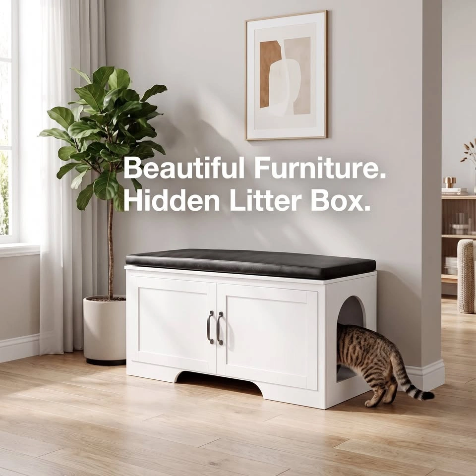 New Hidden Cat Litter Box with Adjustable Shelves - photo 2