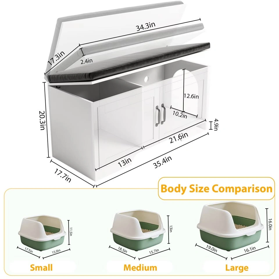 New Hidden Cat Litter Box with Adjustable Shelves - photo 5